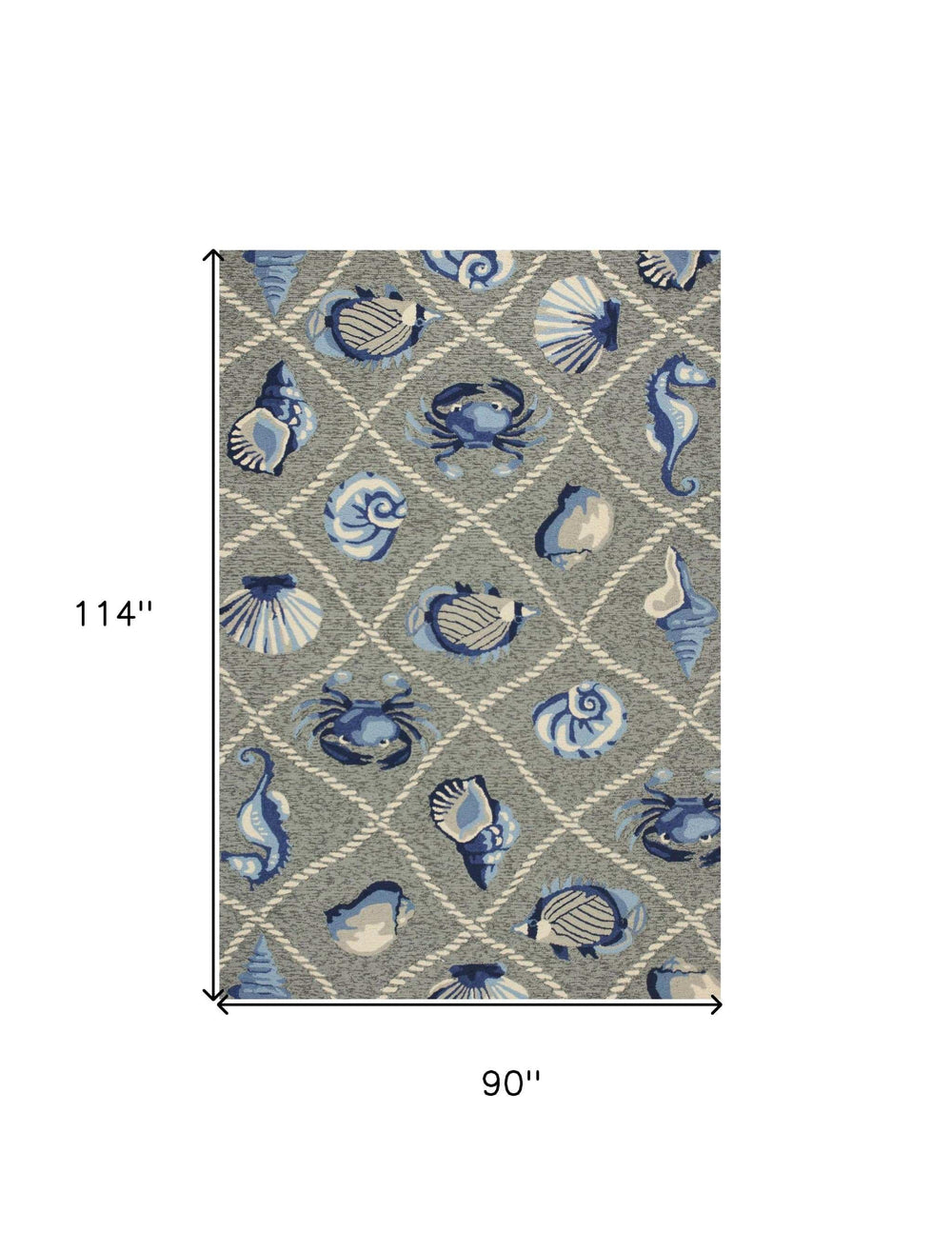 8' X 10' Gray Abstract Handmade Indoor Outdoor Area Rug - Homeroots - Flyclothing LLC