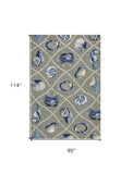 8' X 10' Gray Abstract Handmade Indoor Outdoor Area Rug - Homeroots