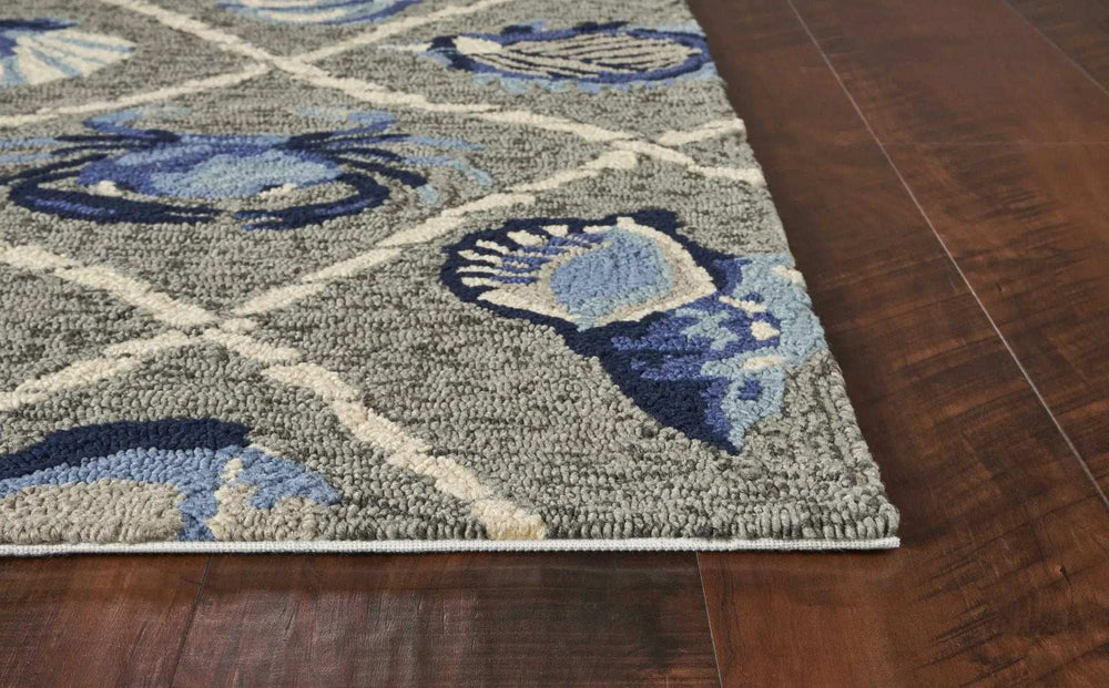 8' X 10' Gray Abstract Handmade Indoor Outdoor Area Rug - Homeroots - Flyclothing LLC