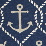 7' X 9'  Uv Treated Polypropylene Navy Area Rug - Homeroots