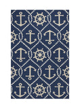 7' X 9'  Uv Treated Polypropylene Navy Area Rug - Homeroots