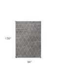 8' X 11' Grey Machine Woven Geometric Indoor Area Rug - Homeroots