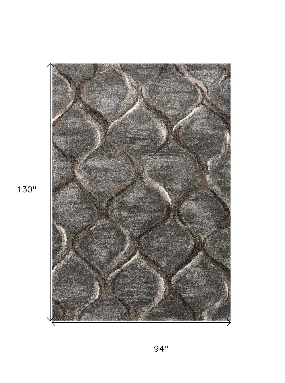 7' X 10' Polypropylene Charcoal Area Rug - Homeroots - Flyclothing LLC