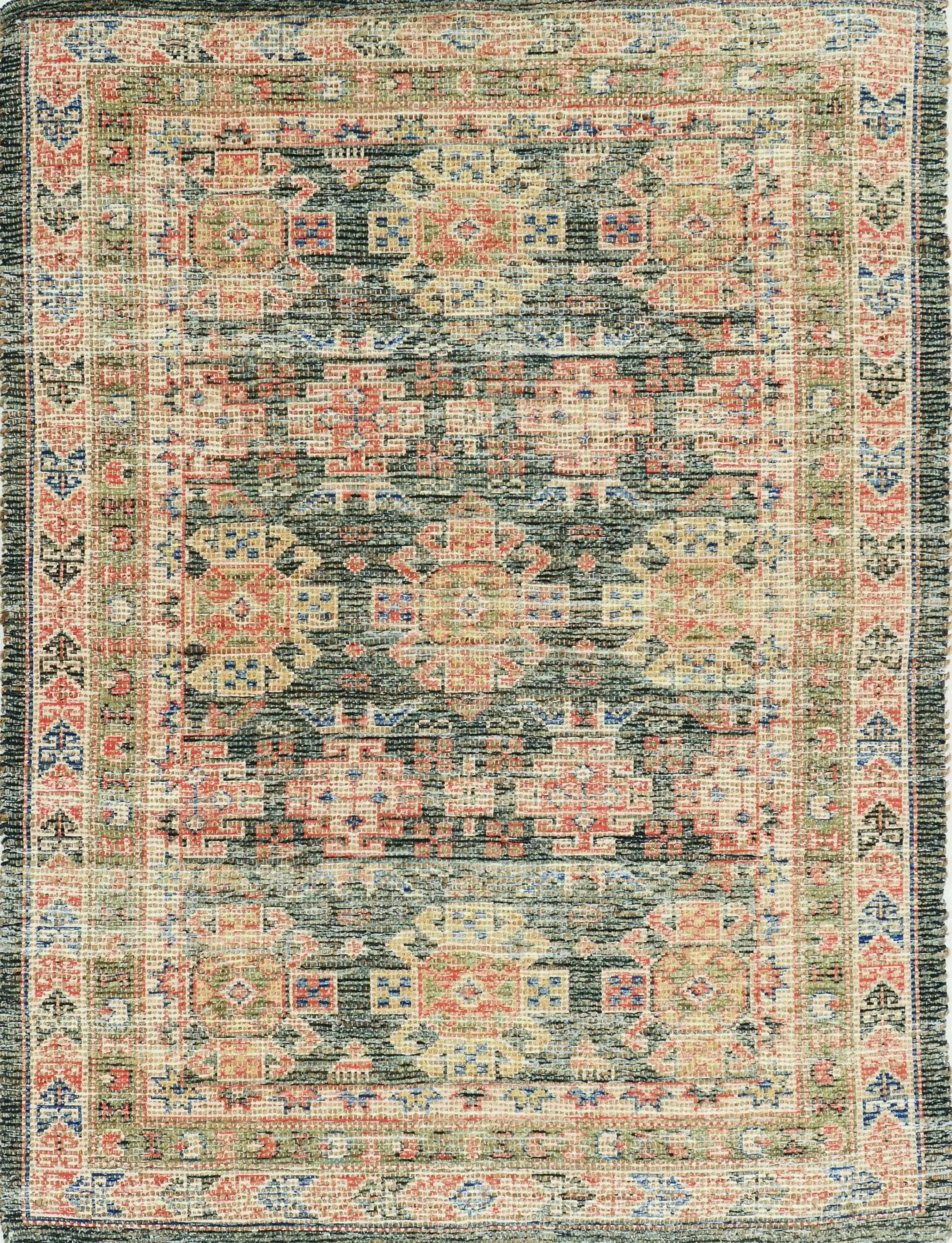 8' X 11' Charcoal Southwestern Handmade Worn Faded Area Rug - Homeroots - Flyclothing LLC