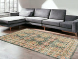 8' X 11' Charcoal Southwestern Handmade Worn Faded Area Rug - Homeroots - Flyclothing LLC
