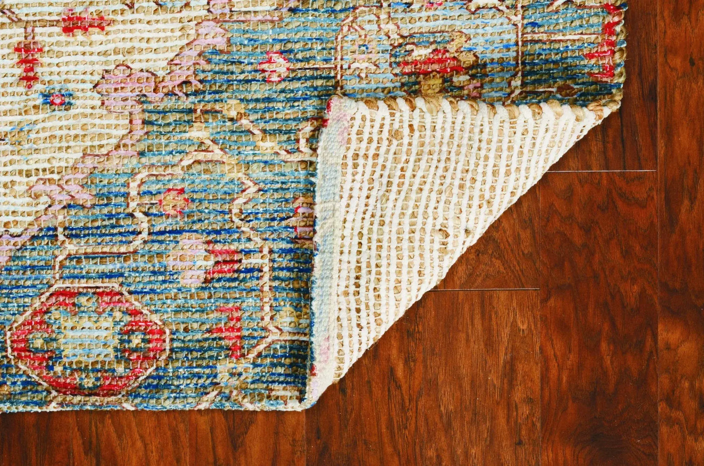 7' X 12' Blue and Red Medallion Handmade Area Rug - Homeroots - Flyclothing LLC