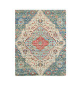 7' X 12' Blue and Red Medallion Handmade Area Rug - Homeroots - Flyclothing LLC