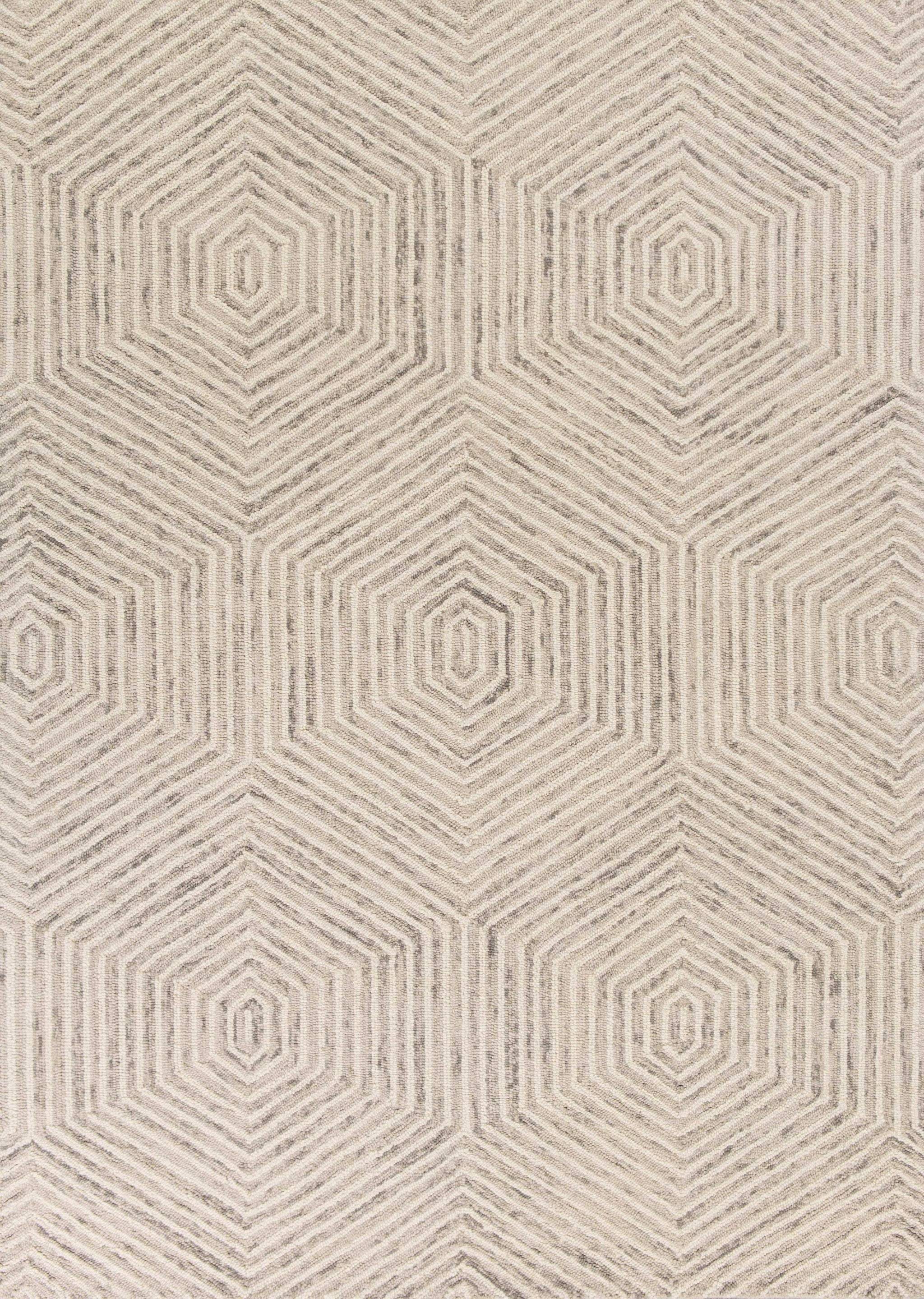 8' X 10' Ivory and Gray Wool Geometric Hand Tufted Area Rug - Homeroots - Flyclothing LLC