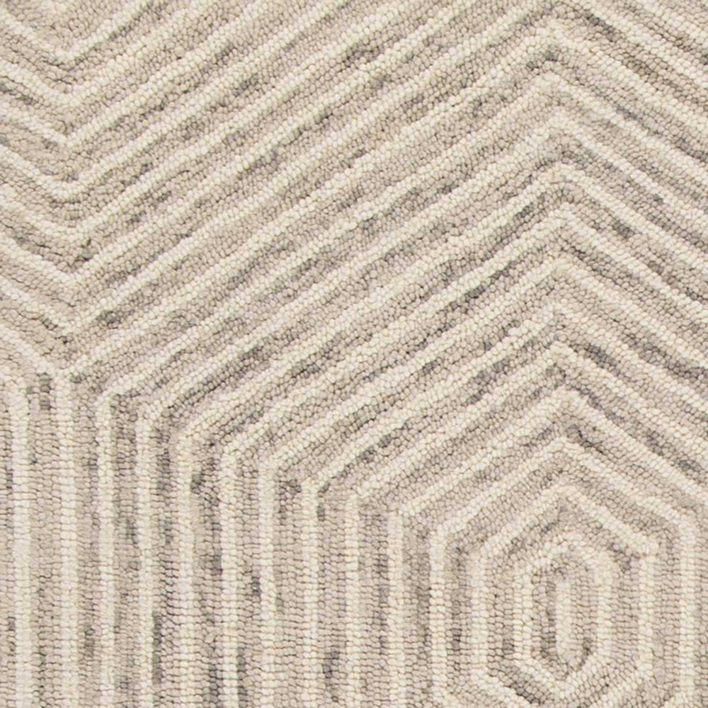 8' X 10' Ivory and Gray Wool Geometric Hand Tufted Area Rug - Homeroots - Flyclothing LLC