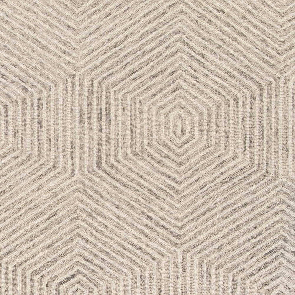 8' X 10' Ivory and Gray Wool Geometric Hand Tufted Area Rug - Homeroots - Flyclothing LLC
