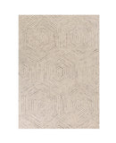 8' X 10' Ivory and Gray Wool Geometric Hand Tufted Area Rug - Homeroots
