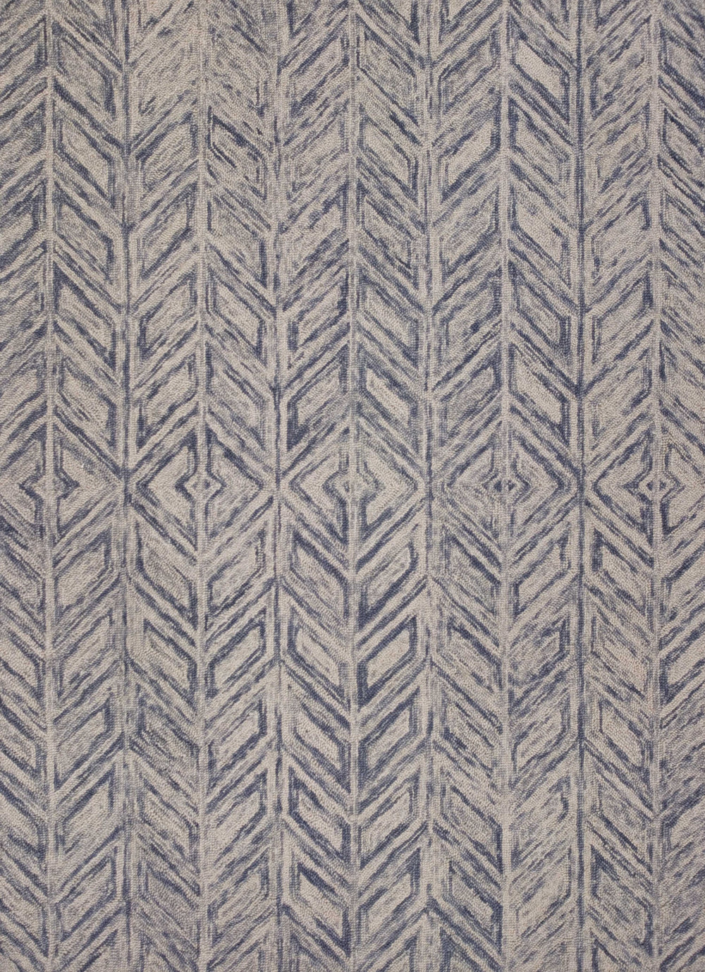 8' X 10' Blue Hand Tufted Herringbone Indoor Area Rug - Homeroots