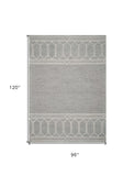 8' X 10'  Wool Grey Area Rug - Homeroots