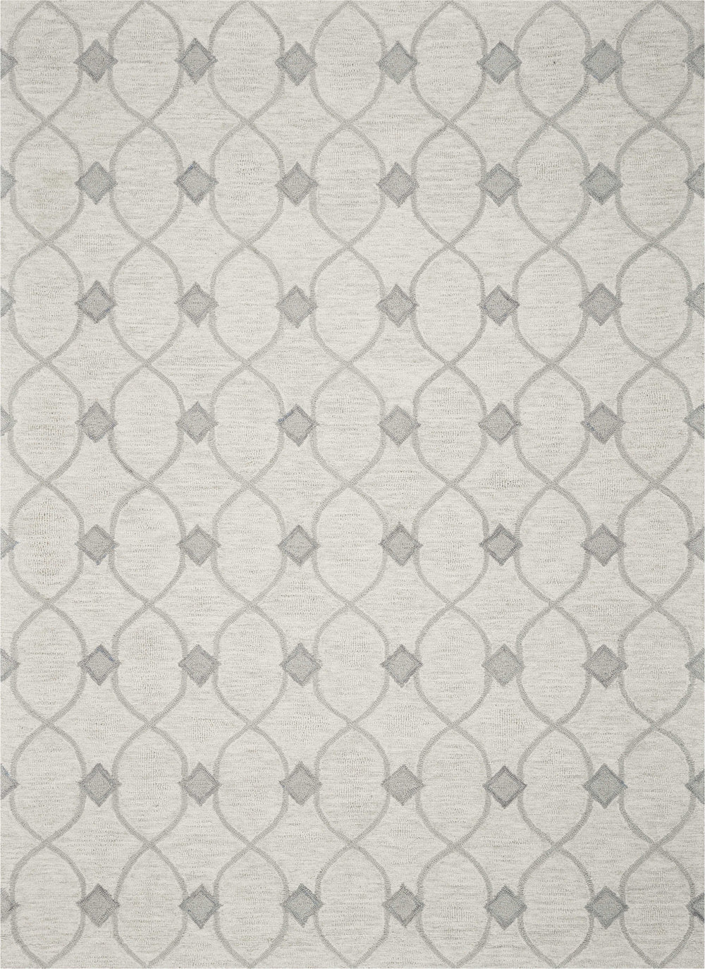 8' X 10' Ivory Hand Tufted Ogee Indoor Area Rug - Homeroots