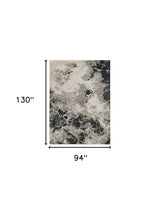 8' X 11' Silver Machine Woven Abstract Watercolor Indoor Area Rug - Homeroots - Flyclothing LLC