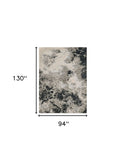 8' X 11' Silver Machine Woven Abstract Watercolor Indoor Area Rug - Homeroots