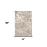 7' X 10' Polyester Sand Silver Area Rug - Homeroots - Flyclothing LLC