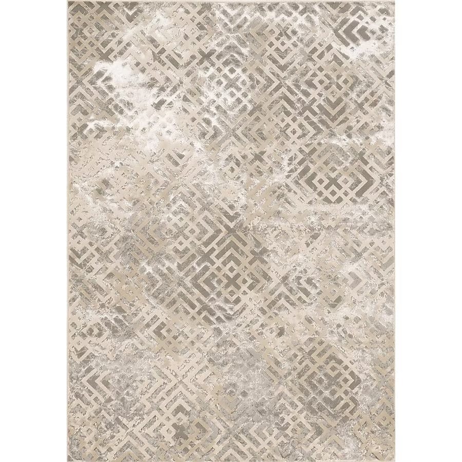 7' X 10'  Polyester Sand Silver Area Rug - Homeroots