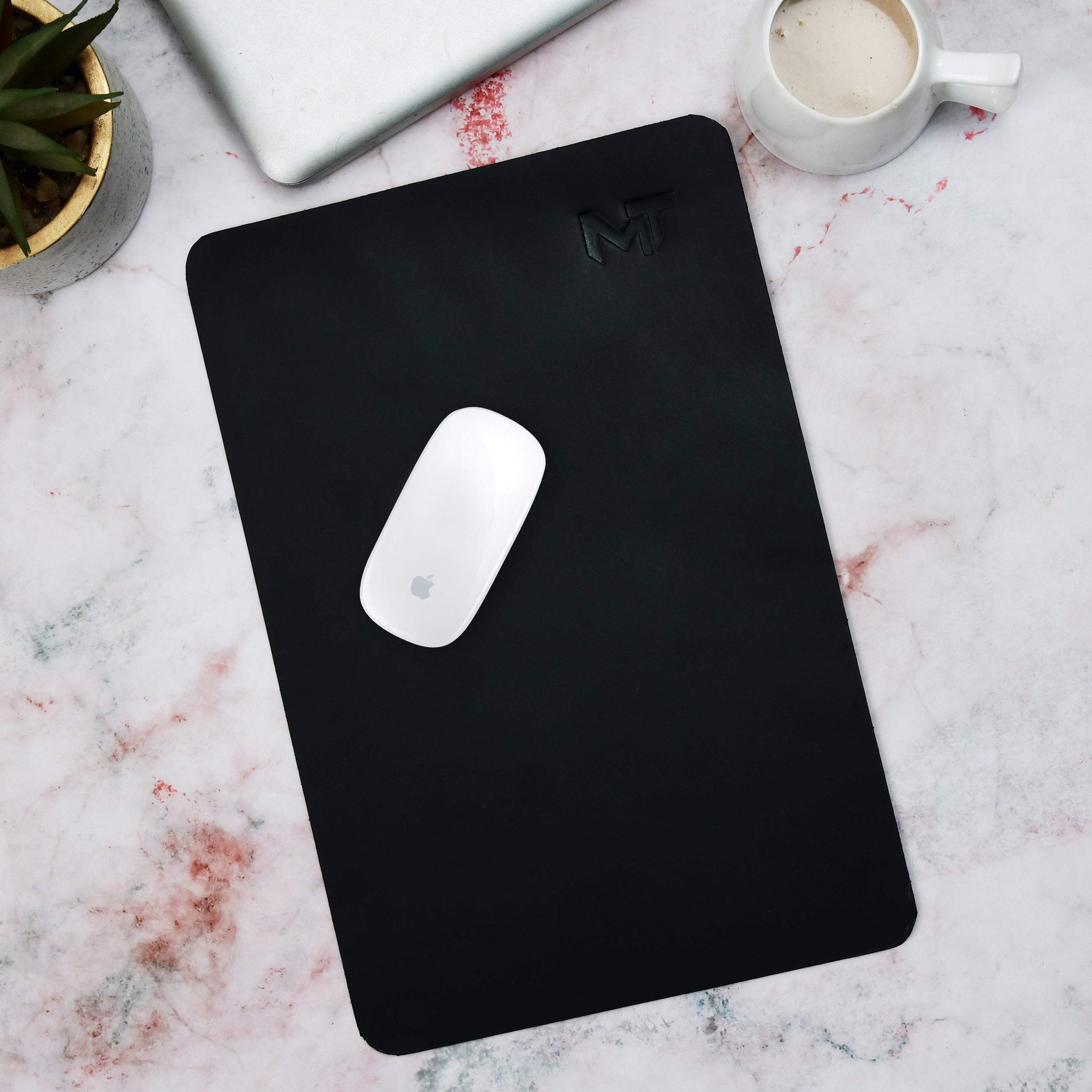 Noir Opulence Black Leather Desk Mat + Mouse Pad - Classy Leather Bags - Flyclothing LLC