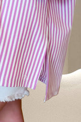 Striped Round Neck Three-Quarter Sleeve T-Shirt - Trendsi - Flyclothing LLC