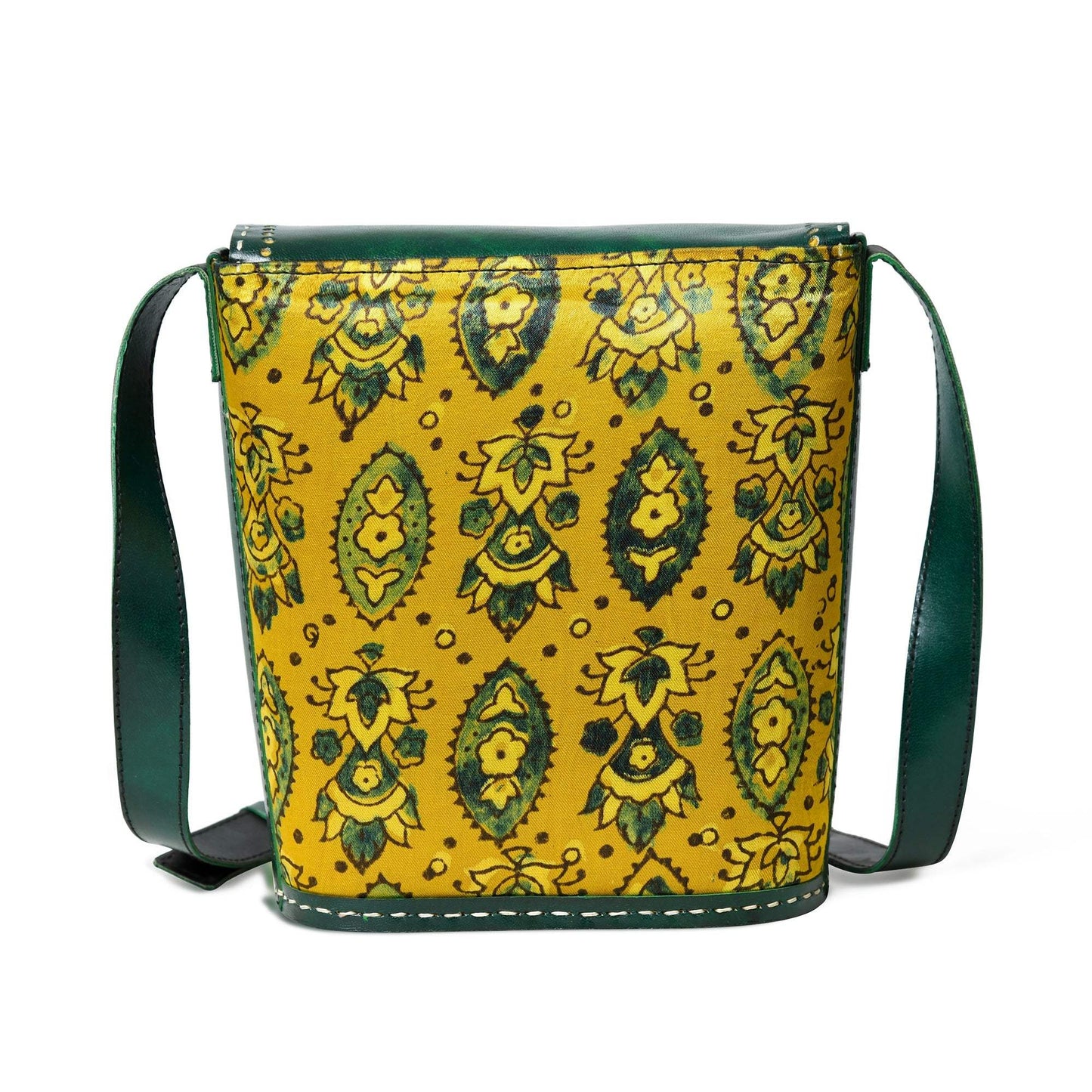 Vibrant Heritage Ajrakh Satchel - Classy Leather Bags - Flyclothing LLC