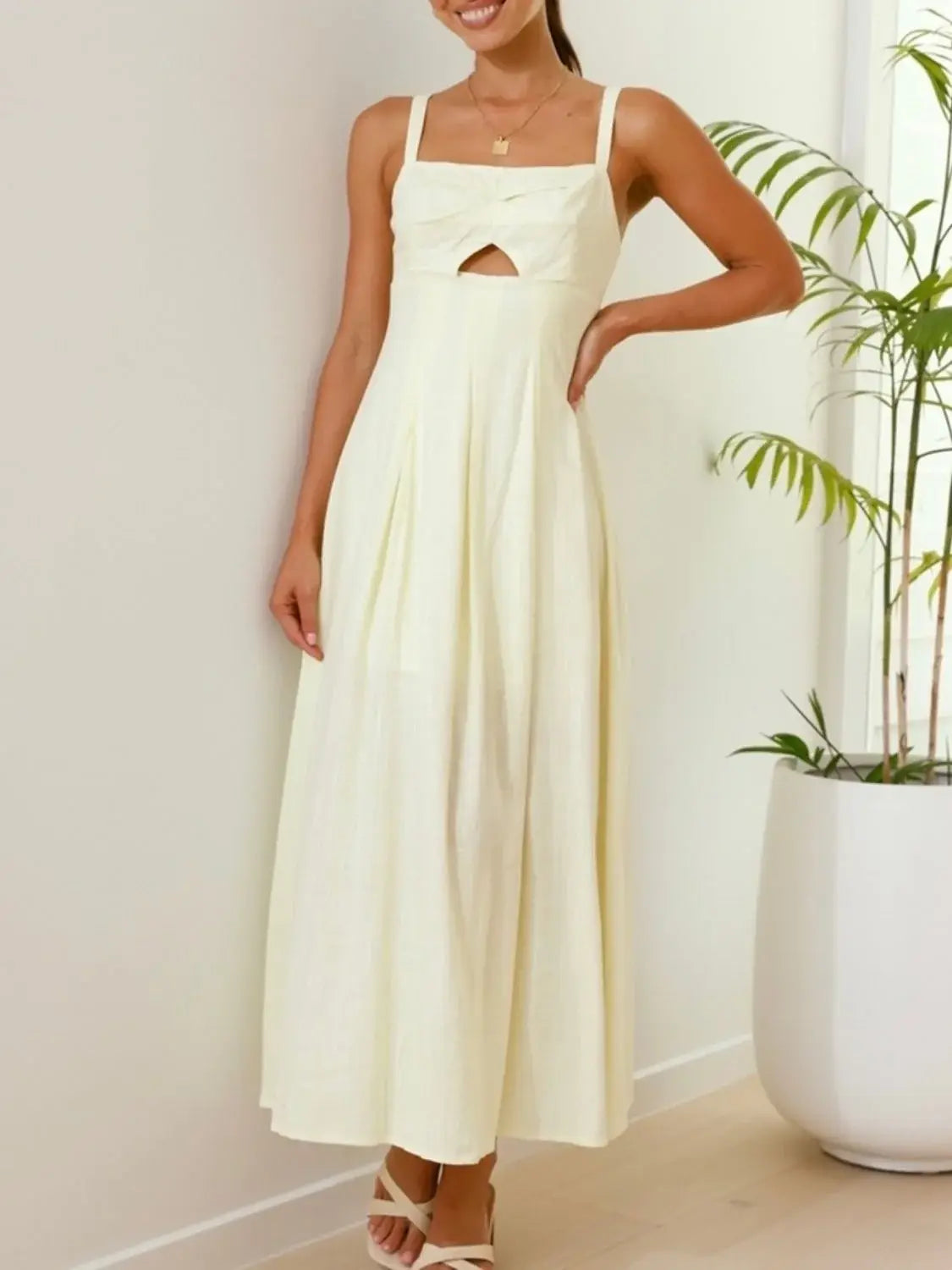 Devine Cutout Square Neck Cami Dress - Trendsi - Flyclothing LLC
