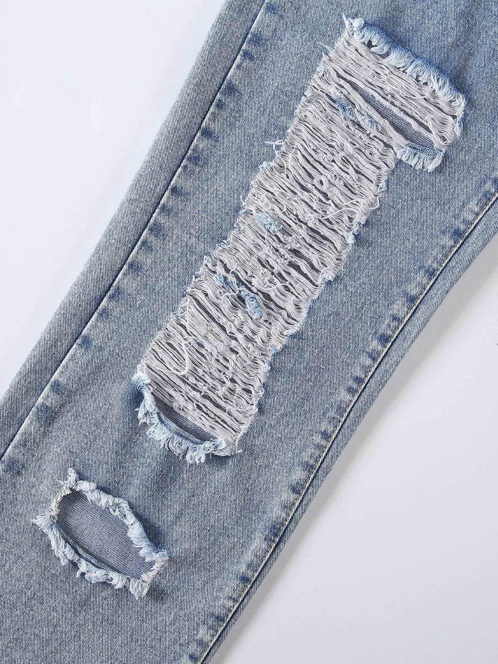 Distressed Raw Hem Jeans - Trendsi - Flyclothing LLC