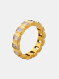 Titanium Steel Inlaid Zircon Ring - Trendsi