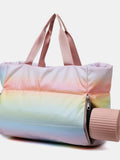 Gradient Quilted Travel Bag with Side Zippers - Trendsi