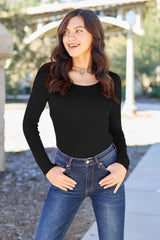 Basic Bae Full Size Round Neck Long Sleeve Bodysuit - ShopBasicbae - Flyclothing LLC
