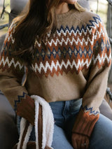 Color Block Crew Neck Sweater - Trendsi - Flyclothing LLC