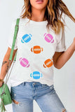 Football Round Neck Short Sleeve T-Shirt - Trendsi - Flyclothing LLC