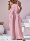 Plus Size Square Neck Wide Leg Overalls - Trendsi - Flyclothing LLC