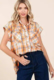 Mittoshop Mineral Wash Plaid Button Down Shirt - Trendsi - Flyclothing LLC