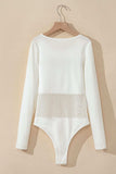 Round Neck Long Sleeve Bodysuit - Trendsi - Flyclothing LLC