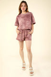 VERY J Quilted Washed Crop Top and Shorts Set - Trendsi