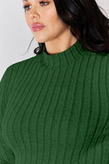 Basic Bae Full Size Ribbed Mock Neck Long Sleeve T-Shirt - ShopBasicbae - Flyclothing LLC