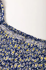 Floral Smocked Square Neck Blouse - Trendsi - Flyclothing LLC