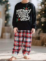 Children's Merry Vibes Only Christmas Pajama Set - Trendsi - Flyclothing LLC