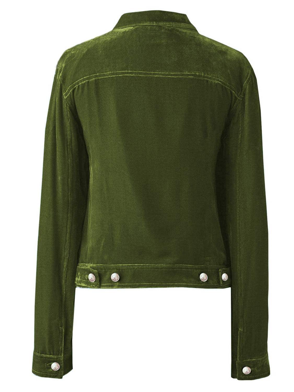 Button Up Long Sleeve Jacket with Chest Pockets - Trendsi - Flyclothing LLC