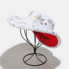 Fuzzy Snowflakes Polyester Hat - Trendsi