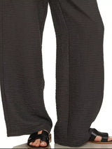 Zenana Woven Crepe Elastic Band Pants - Trendsi - Flyclothing LLC