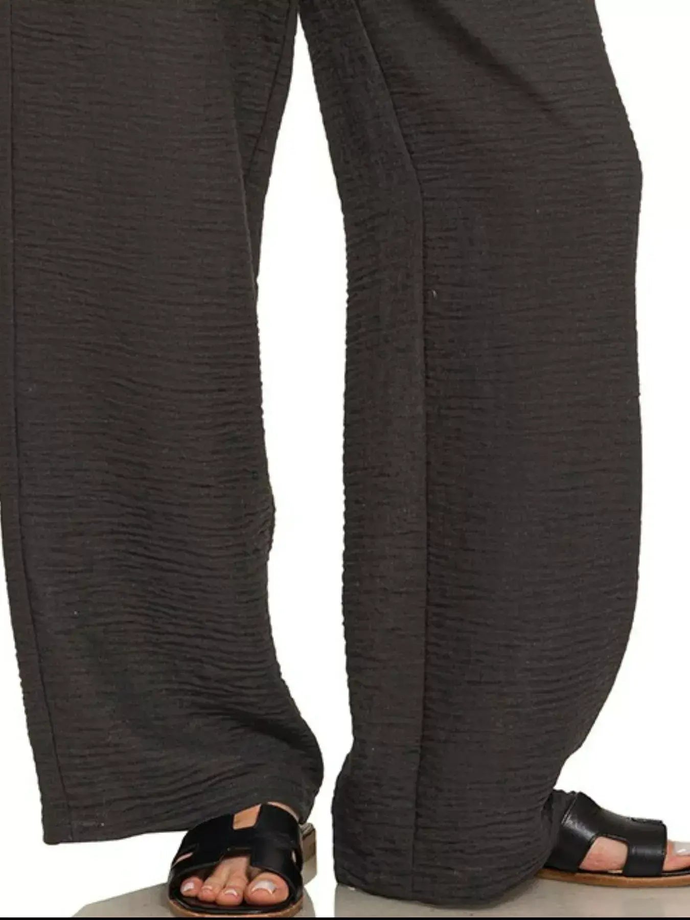 Zenana Woven Crepe Elastic Band Pants - Trendsi - Flyclothing LLC