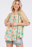 SAGE+FIG Button Down Bubble Sleeves Shirt - Trendsi