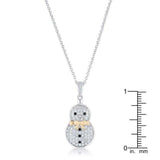.35 ct CZ Two-Tone Snowman Pave Holiday Pendant - JGI - Flyclothing LLC
