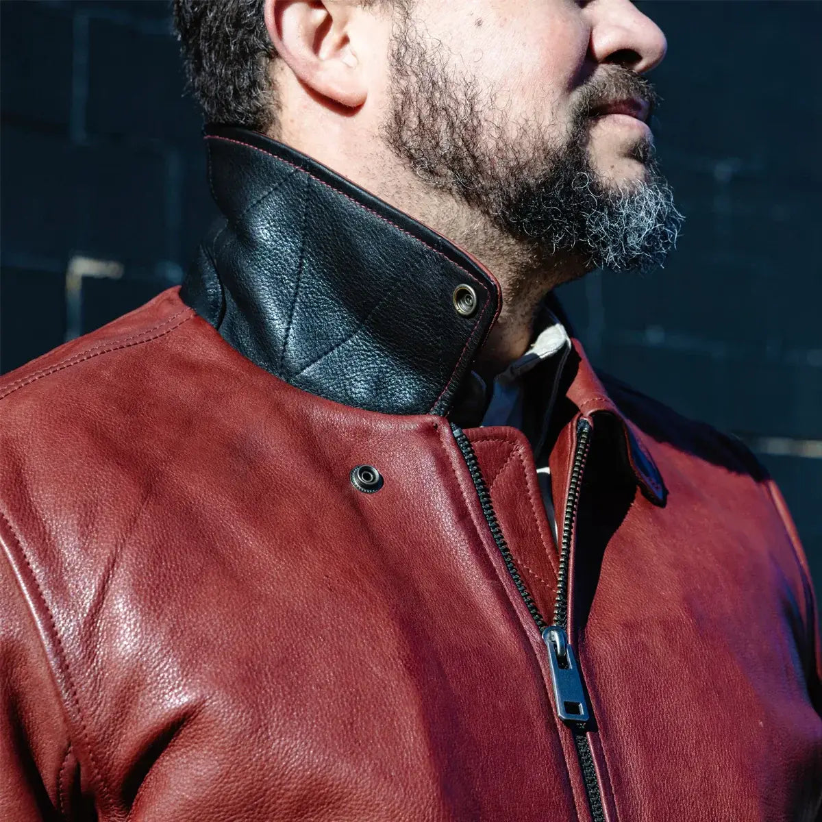 Moto Bomber - Men's Leather Jacket - First Manufacturing Company - Flyclothing LLC