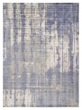 5' X 7' Grey Blue Hand Loomed Abstract Brushstroke Indoor Area Rug - Homeroots