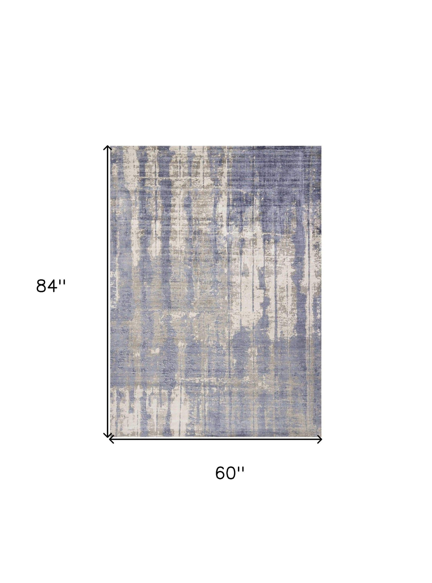 5' X 7' Grey Blue Hand Loomed Abstract Brushstroke Indoor Area Rug - Homeroots - Flyclothing LLC