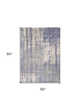 5' X 7' Grey Blue Hand Loomed Abstract Brushstroke Indoor Area Rug - Homeroots - Flyclothing LLC