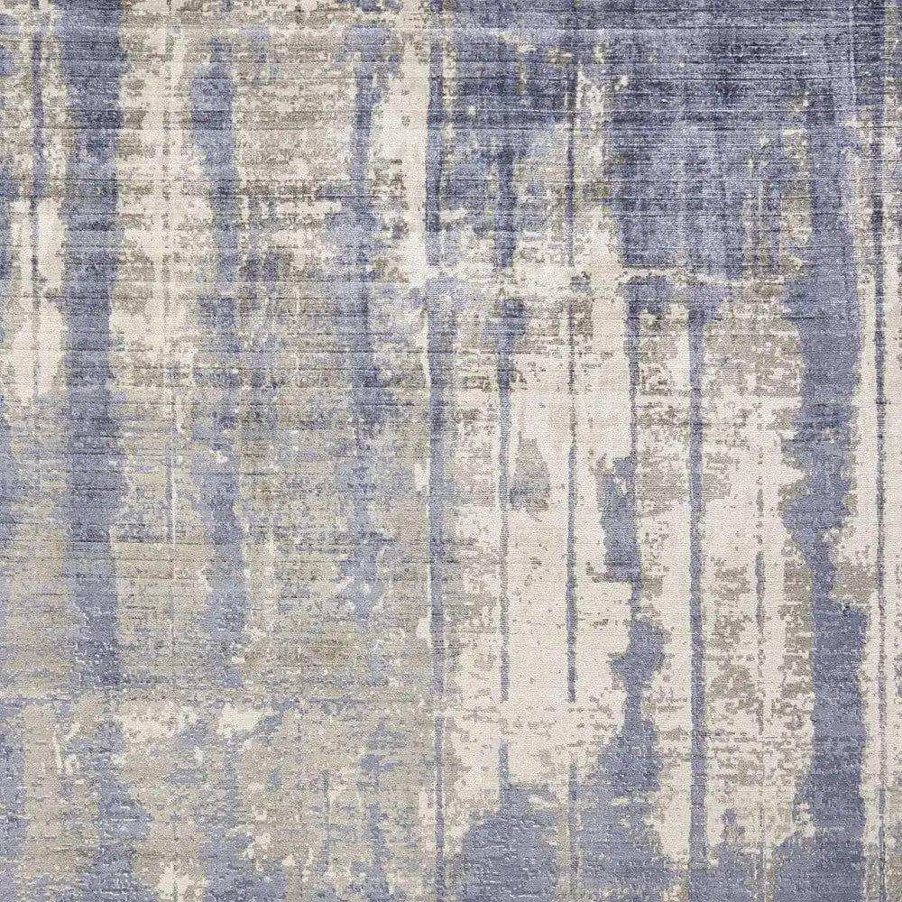 5' X 7' Grey Blue Hand Loomed Abstract Brushstroke Indoor Area Rug - Homeroots - Flyclothing LLC